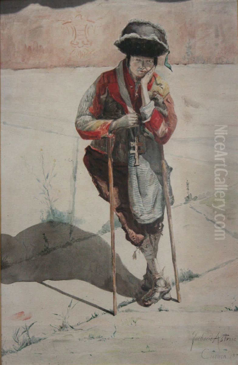 Scene de rue a Cuenca Oil Painting by Zacharie Astruc