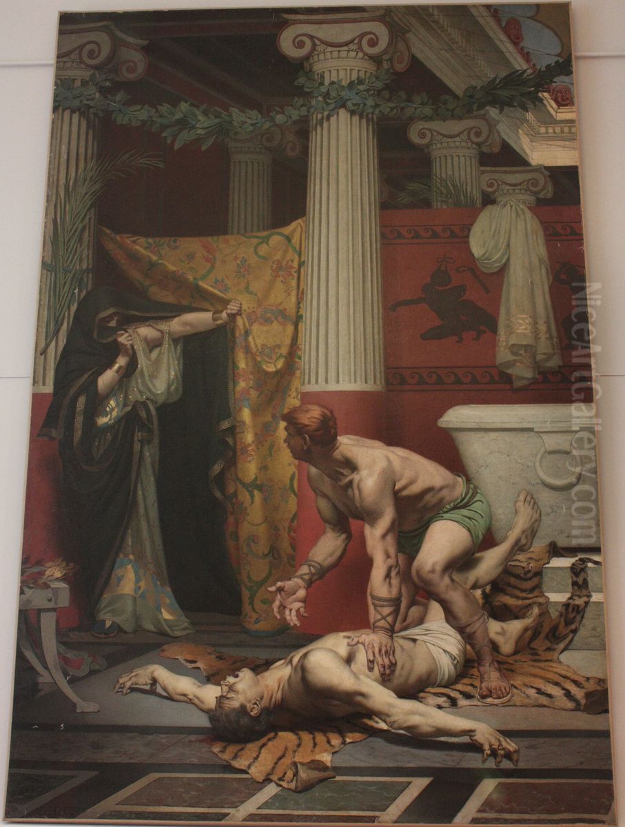 La Mort de Commode Oil Painting by Fernand Pelez