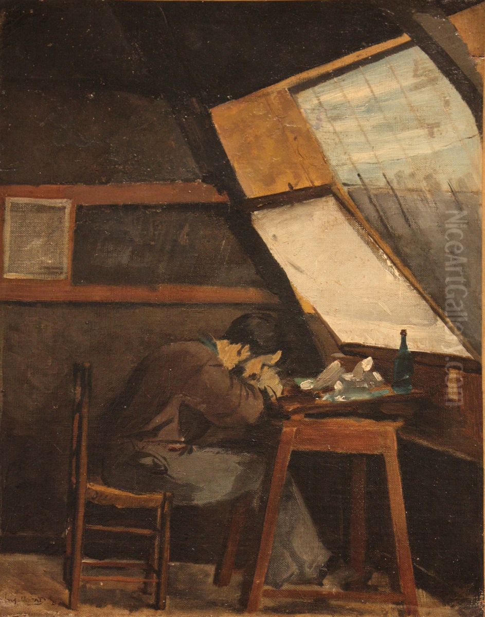 Le Graveur Oil Painting by Jean Antoine Injalbert