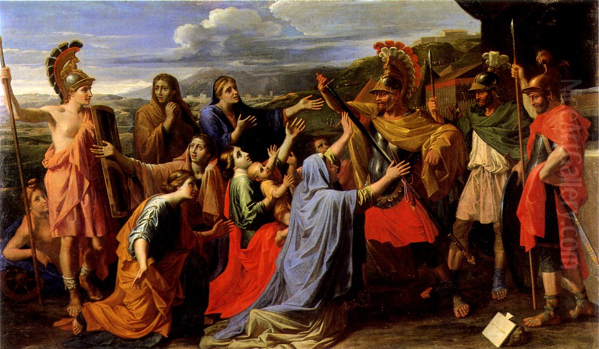 Coriolan supplie par sa famille Oil Painting by Nicolas Poussin