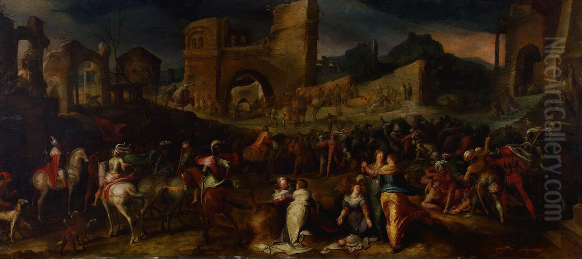 The Massacre of the Innocents Oil Painting by Karel Van Mander