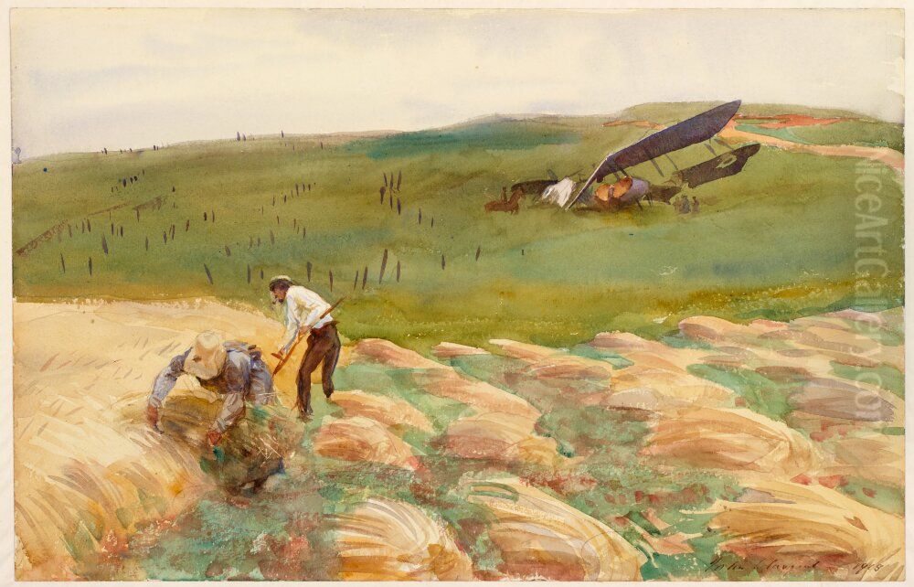 Stortat flygplan Oil Painting by John Singer Sargent