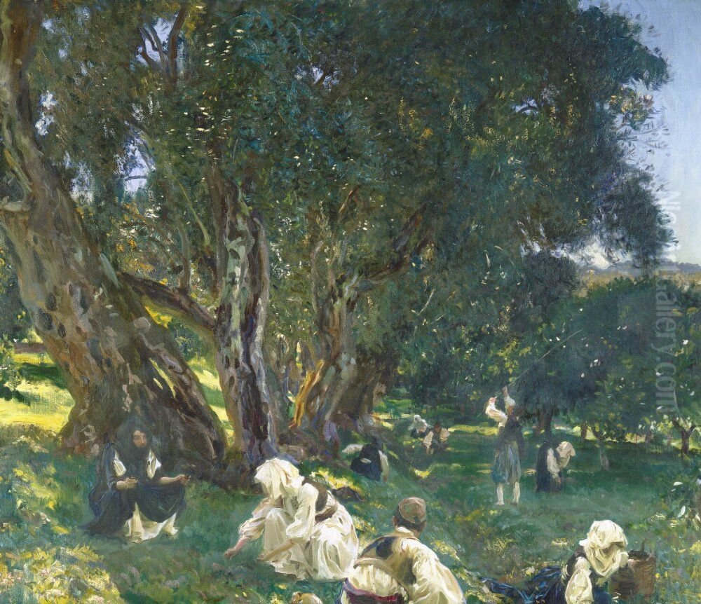 Albanian Olive Gatherers Oil Painting by John Singer Sargent