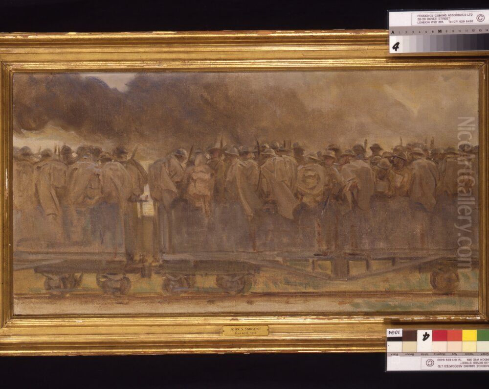 American Troops Going up the Line Oil Painting by John Singer Sargent