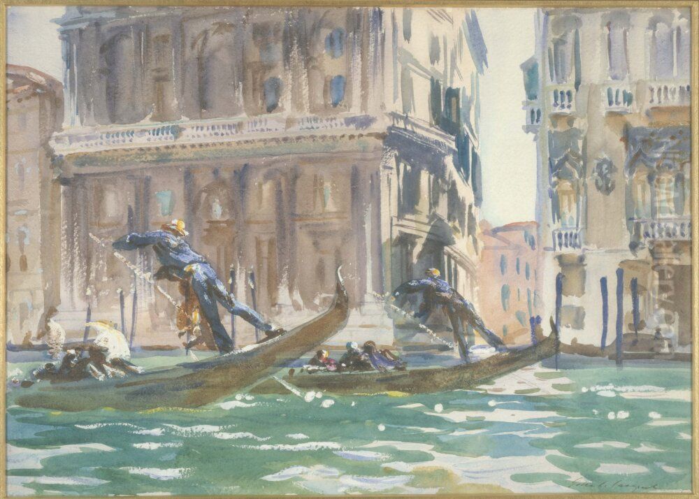 View of Venice (on the canal) Oil Painting by John Singer Sargent