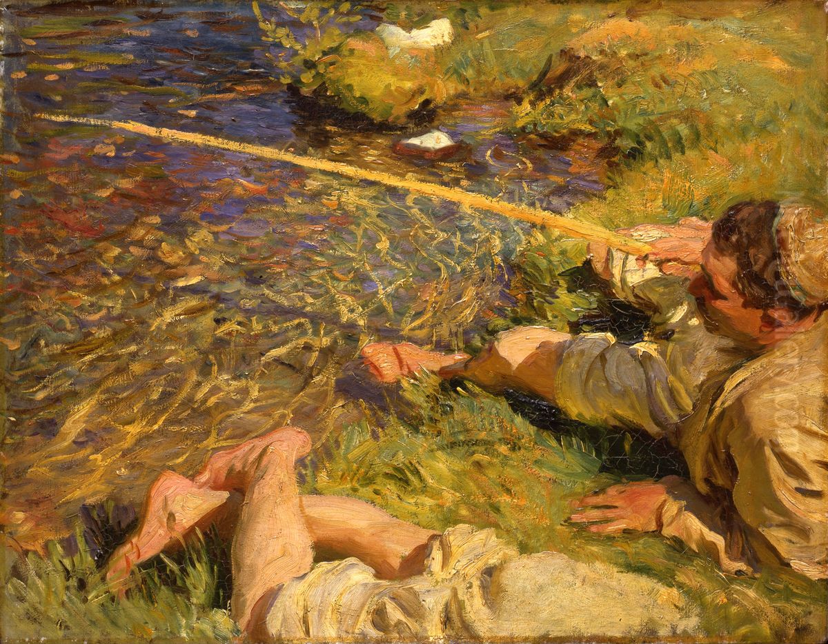 A Man Fishing Oil Painting by John Singer Sargent
