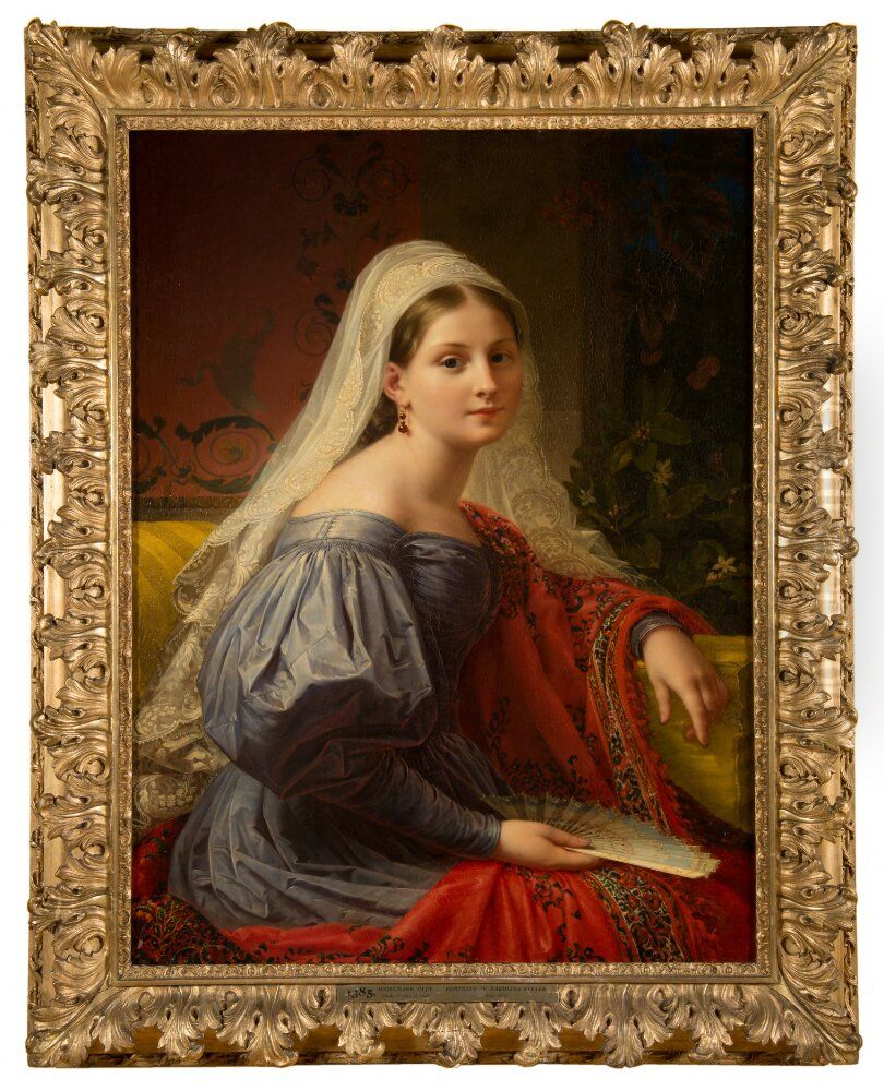 Karolina Bygler. Model to the Sculptor Johan Niclas Bystrom Oil Painting by Olof Johan Sodermark