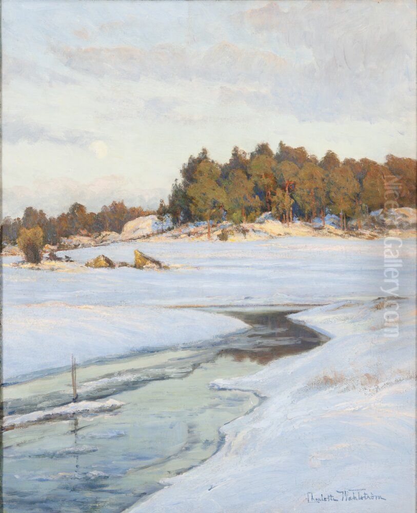 An Evening in March Oil Painting by Charlotte Wahlstrom