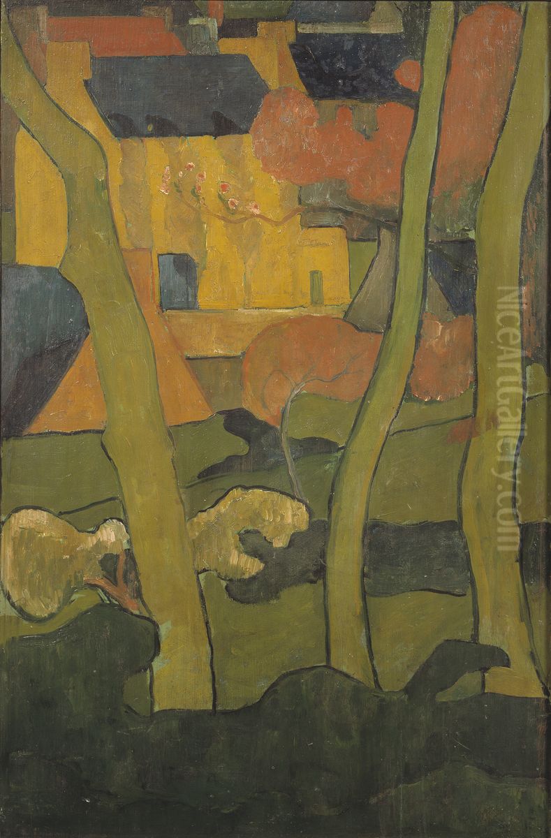 Decorative Landscape I Oil Painting by Jan Verkade