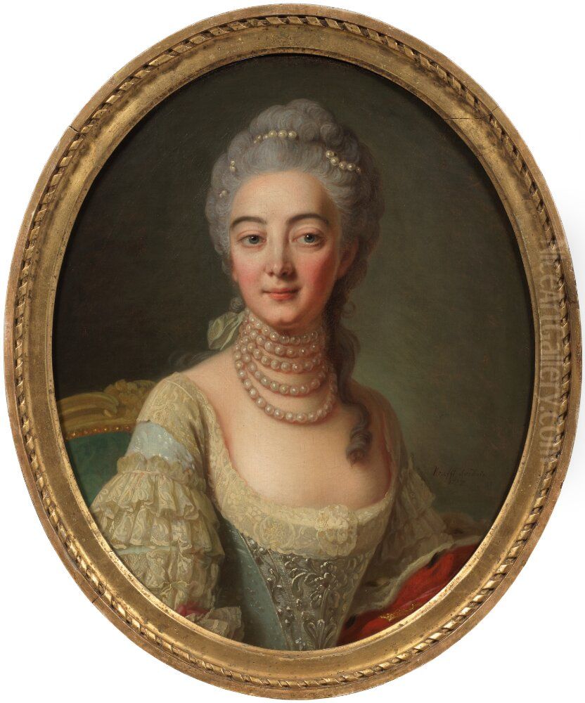 Elisabeth Frederike Sophie (1732-1780), Hertiginna av Wurttemberg Oil Painting by Per Krafft the Elder