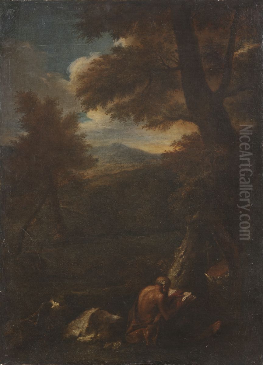 Den helige Hieronymus i odemarken Oil Painting by Pier Francesco Mola