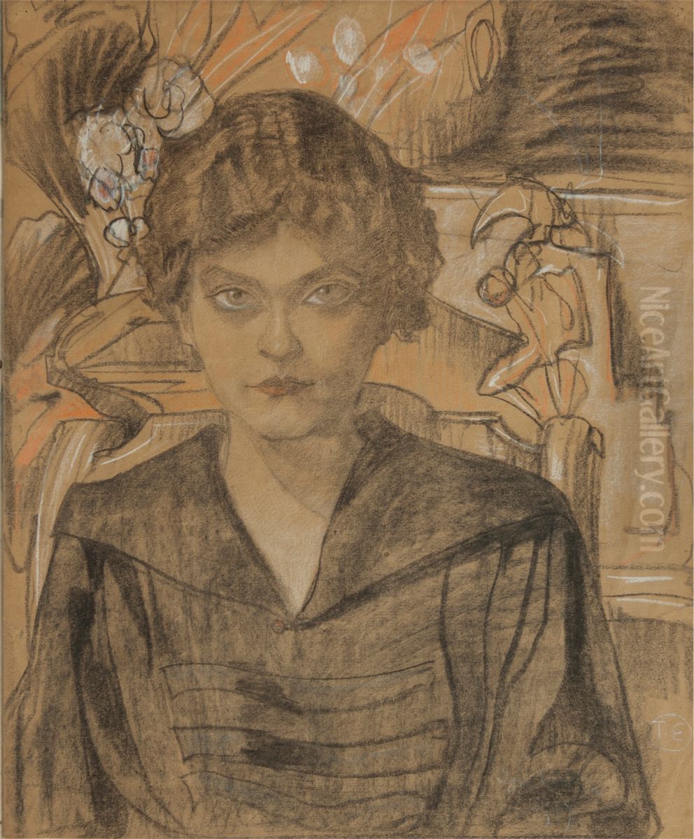 Portret Zofii Santariusowej z domu Niklas Oil Painting by Stanislaw Ignacy Witkiewicz (Witkacy)