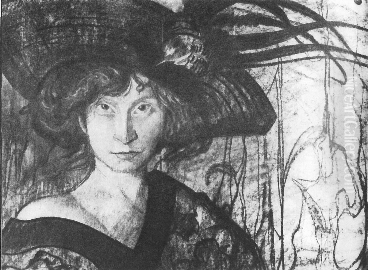 Pani Akne jest ciezkostrawna Oil Painting by Stanislaw Ignacy Witkiewicz (Witkacy)