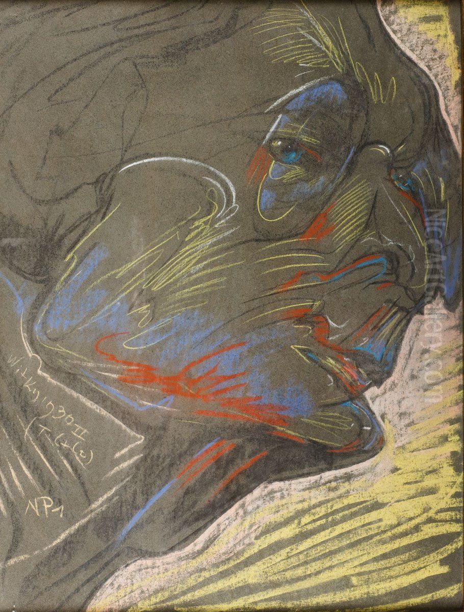 Portrait of Teodor Bialynicki-Birula Oil Painting by Stanislaw Ignacy Witkiewicz (Witkacy)