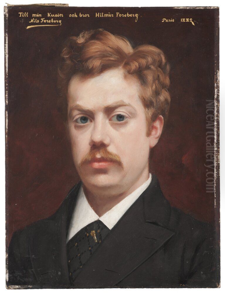 Bankdirektor Hilmer Forsberg Oil Painting by Nils Forsberg