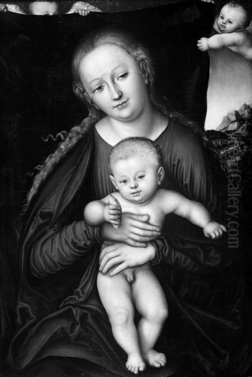 Madonnan med barnet Oil Painting by Lucas The Younger Cranach