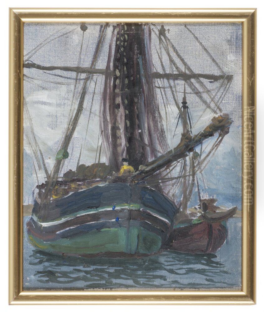 Fog Rising from the Sea. Study from Lofoten Oil Painting by Anna Katarina Boberg