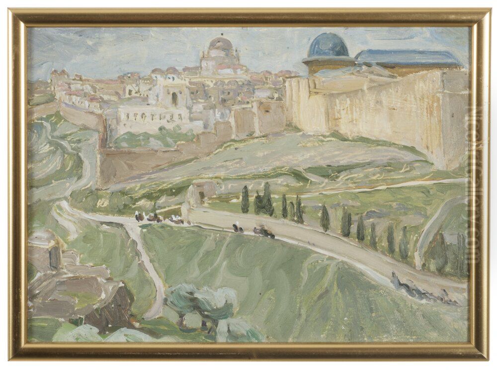 Invid Jerusalem. Studie Oil Painting by Anna Katarina Boberg