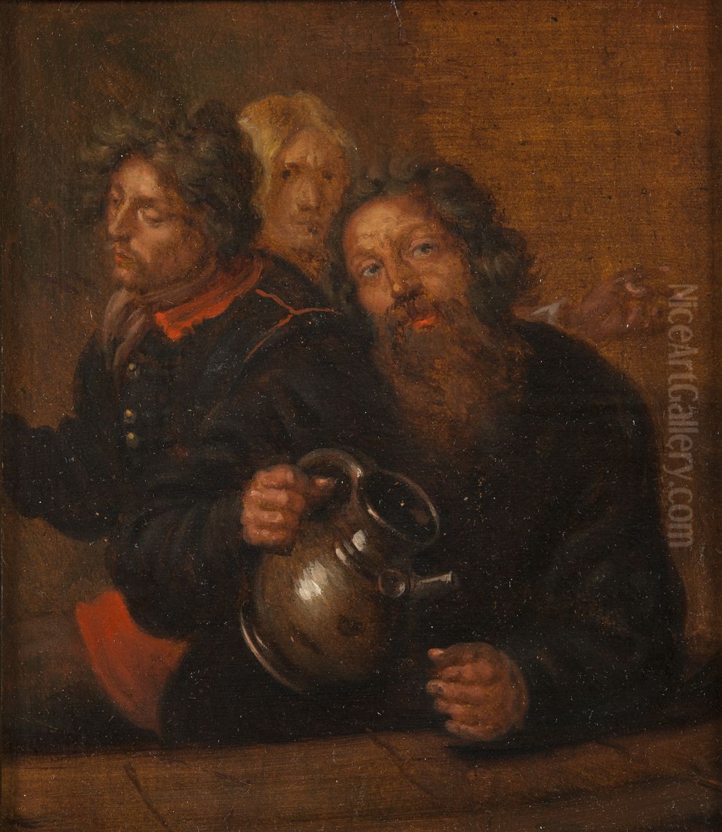 The Well-Master at Medevi and His Sons Oil Painting by David Klocker Ehrenstrahl