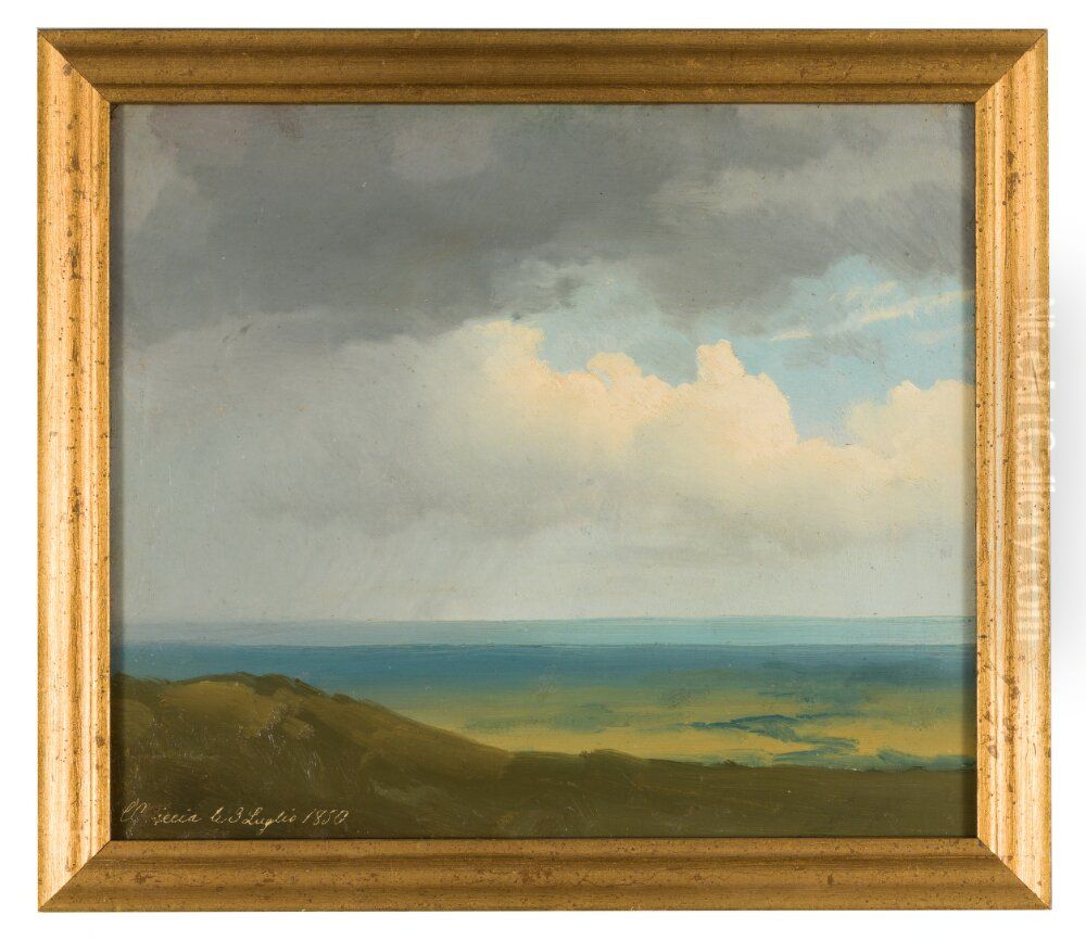 Landscape Study Oil Painting by Gustaf Wilhelm Palm