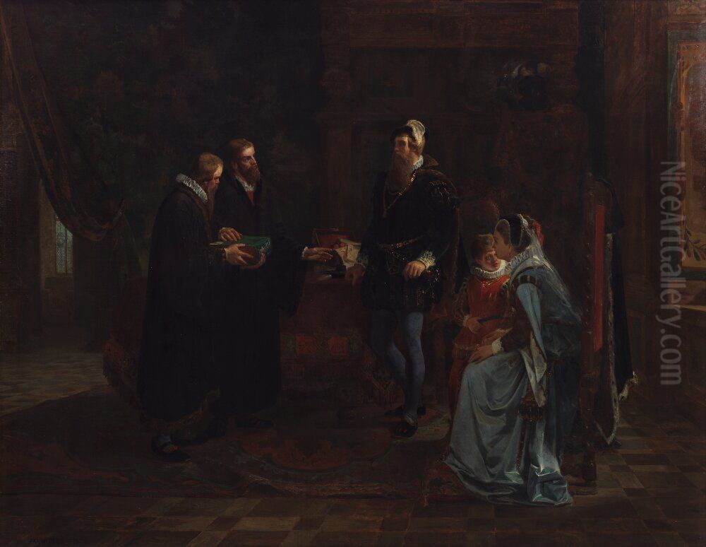 King Gustav Vasa of Sweden Receiving the Swedish Translation of the Bible Oil Painting by Julius Johann Ferdinand Kronberg