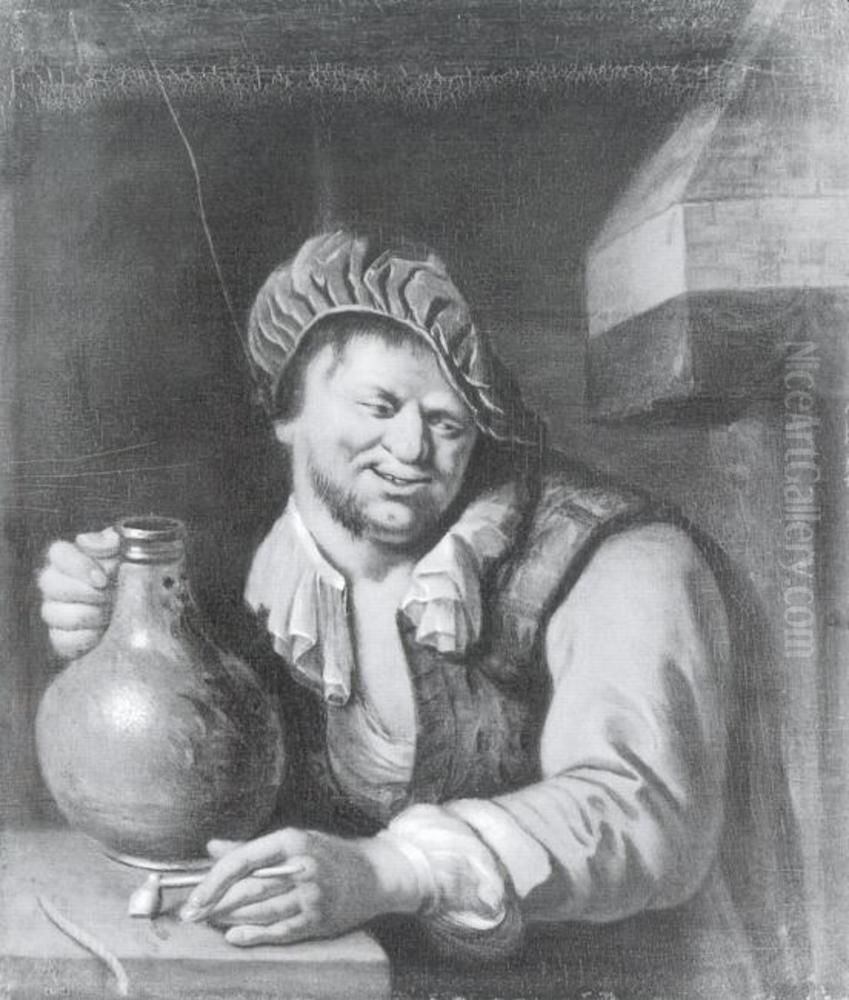 Old Man with a Beer-jug Oil Painting by Willem Van Mieris Leiden