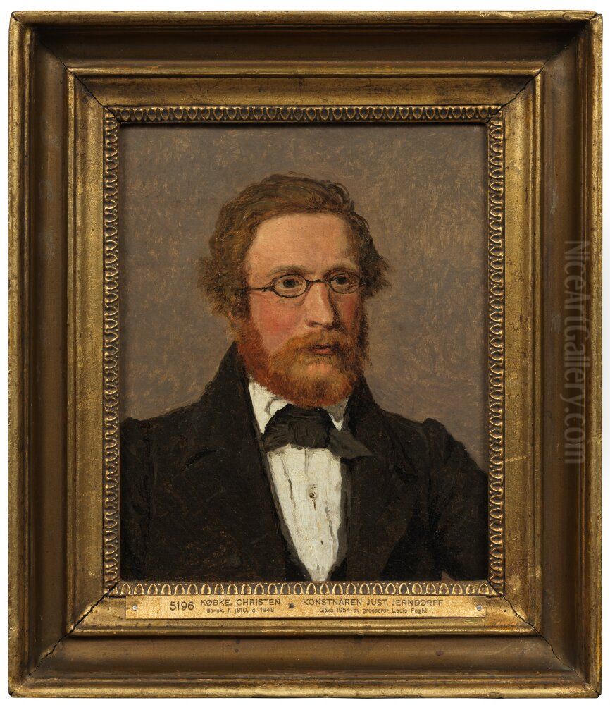 Konstnaren Just Jerndorff Oil Painting by Christen Kobke