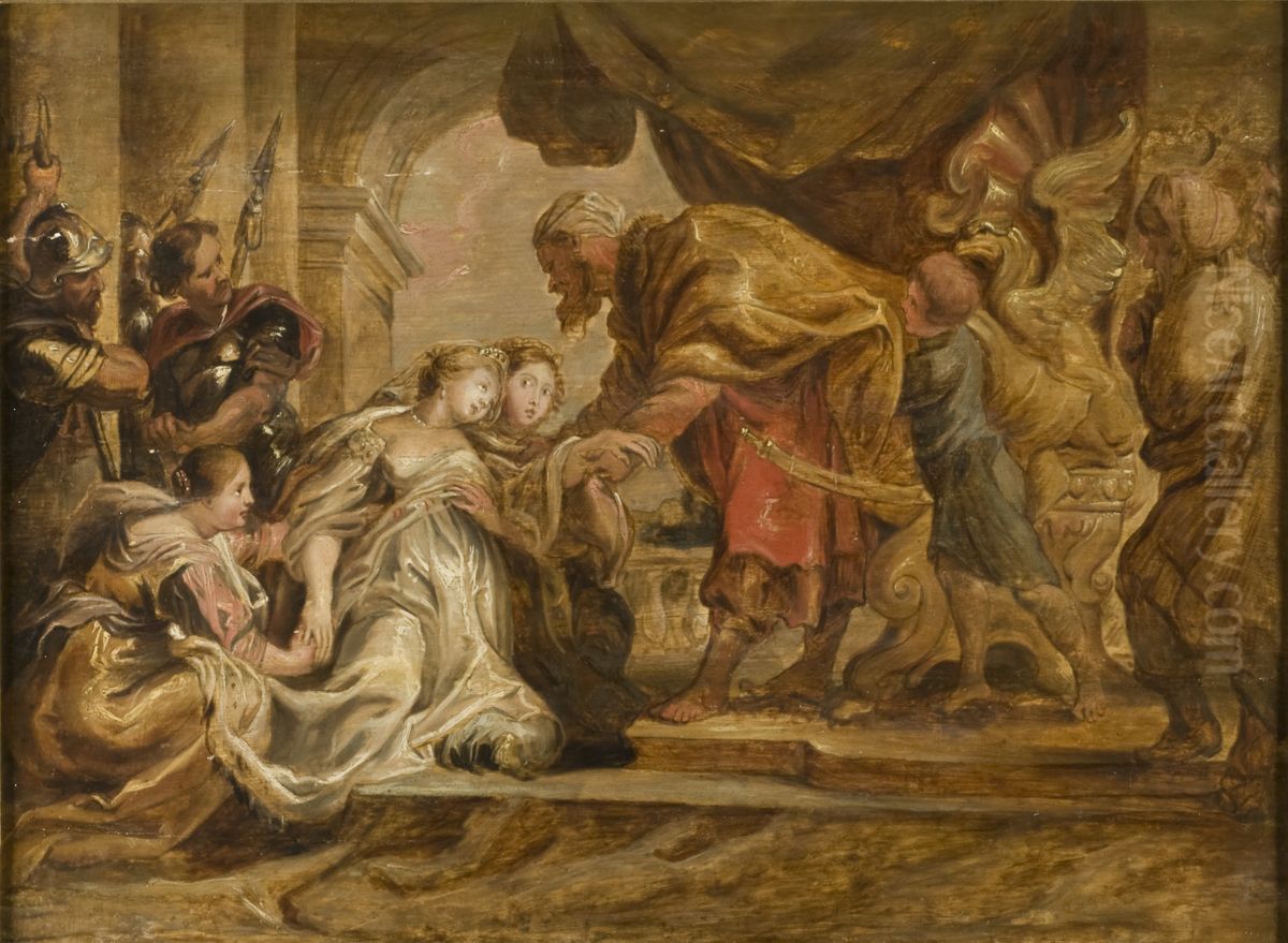 Ester och Ahasverus Oil Painting by (studio of) Rubens, Peter Paul