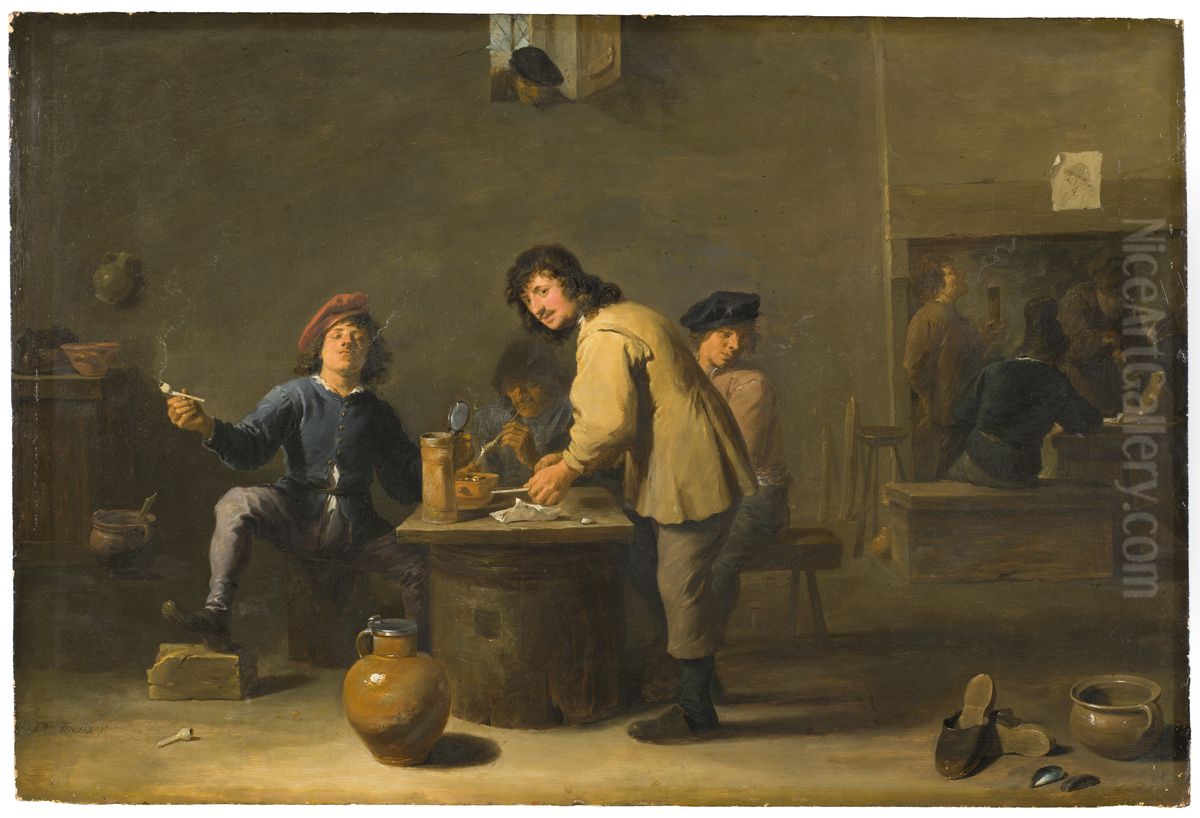 Tavern Scene with Pipe-smokers Oil Painting by David Teniers the Younger