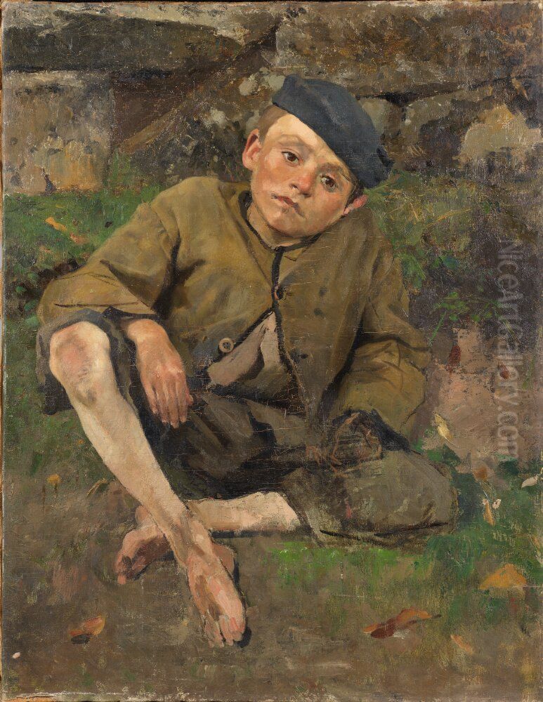 Boy from Concarneau Oil Painting by Richard Bergh