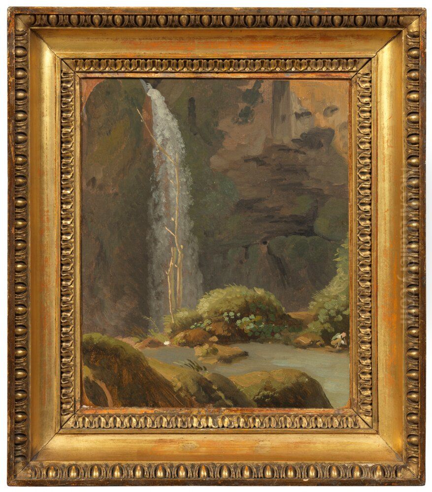 The Waterfall in Neptune's Grotto at Tivoli Oil Painting by Simon Denis