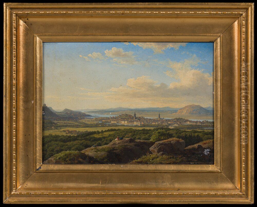 Gothenburg Seen From Orgryte Oil Painting by F.C. Kiaerskou