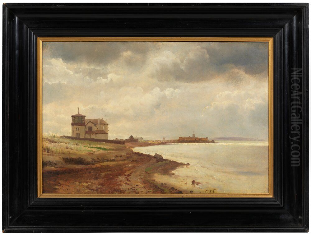 Coastal Landscape Oil Painting by Carl Frederik Sorensen