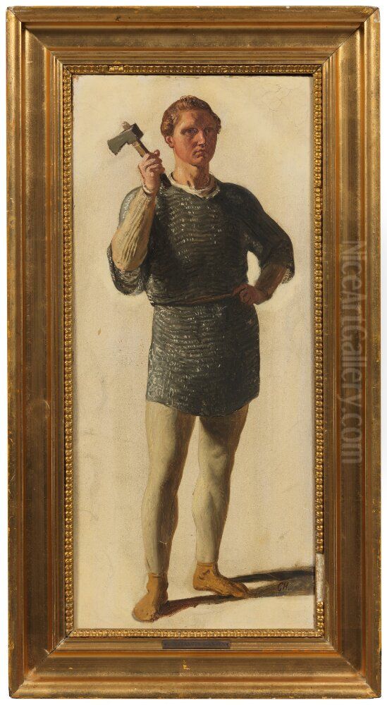 Tor. Study for Aegir's Feast Oil Painting by Constantin Hansen