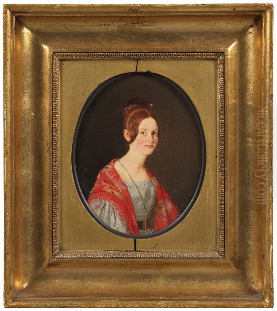 Portrait of Ane Elisabeth (Elise) Gurlitt, ne Saxild (1817-39) Oil Painting by Jorgen Roed