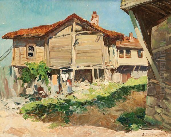 Derriere La Maison Oil Painting by Vyacheslav Pavlovich Bychkov