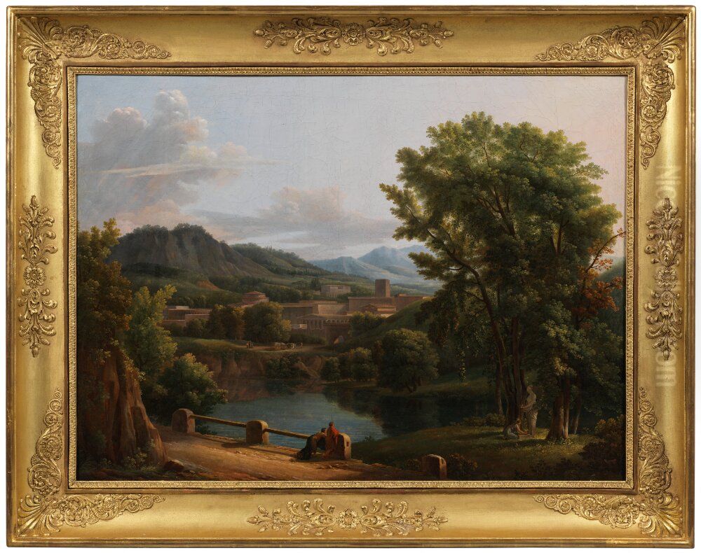 Ideal Landscape with a Sacrifice to the Goddess Flora Oil Painting by Jean-Joseph-Xavier Bidauld