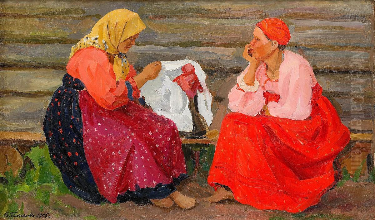 Waiting For The Boat Oil Painting by Vyacheslav Pavlovich Bychkov