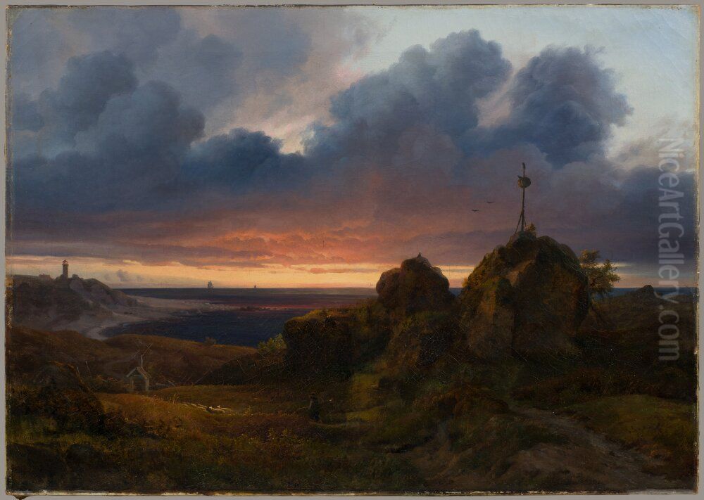 View From Kullen, Skane Oil Painting by Louis Gurlitt
