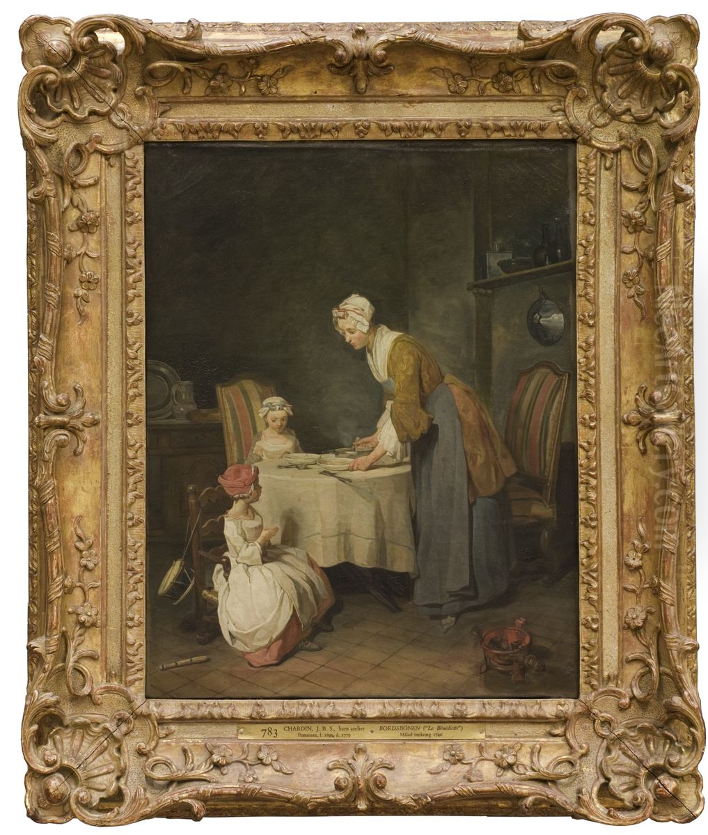 Saying Grace Oil Painting by Jean-Baptiste-Simeon Chardin