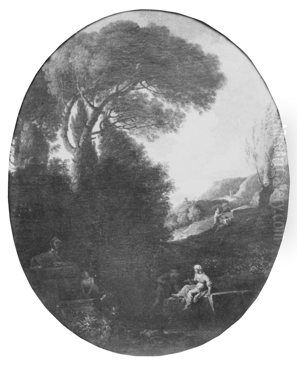 Landscape with Pines Oil Painting by Jan Frans van Bloemen