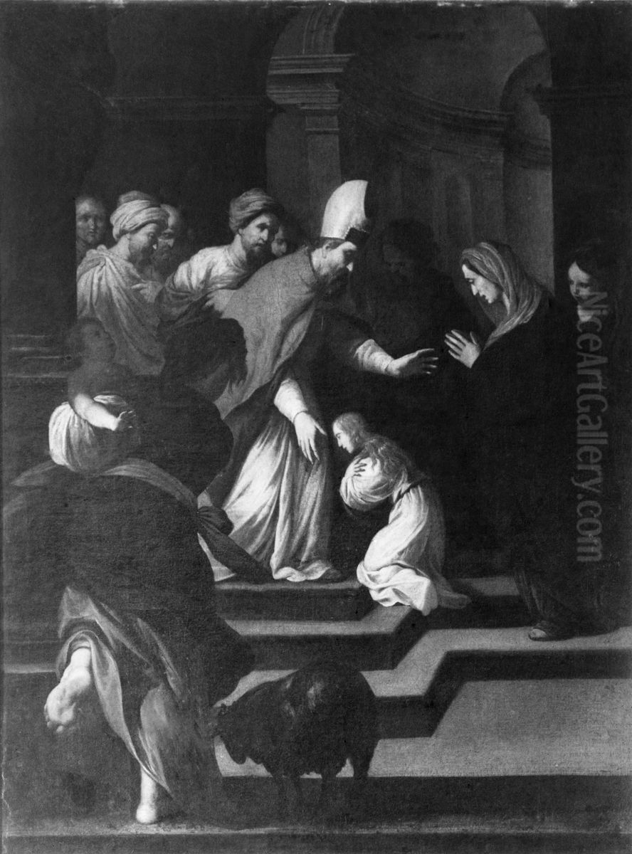 Marias tempelgang Oil Painting by Carlo Maratta or Maratti