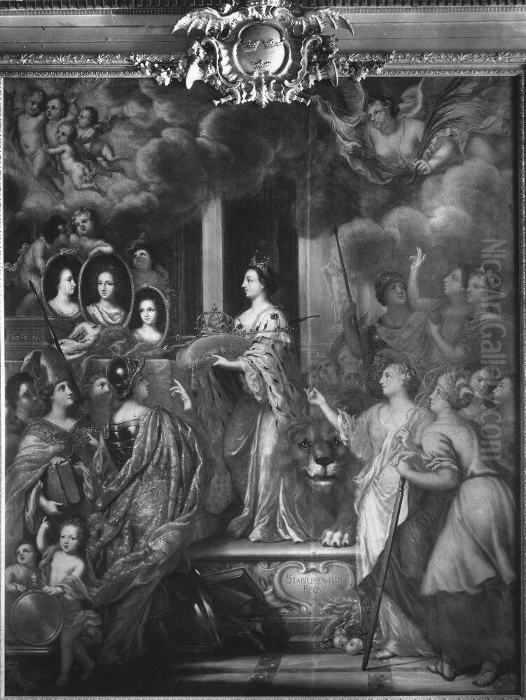 Allegori over rikets befastande genom tronarvingar Oil Painting by David Klocker Ehrenstrahl