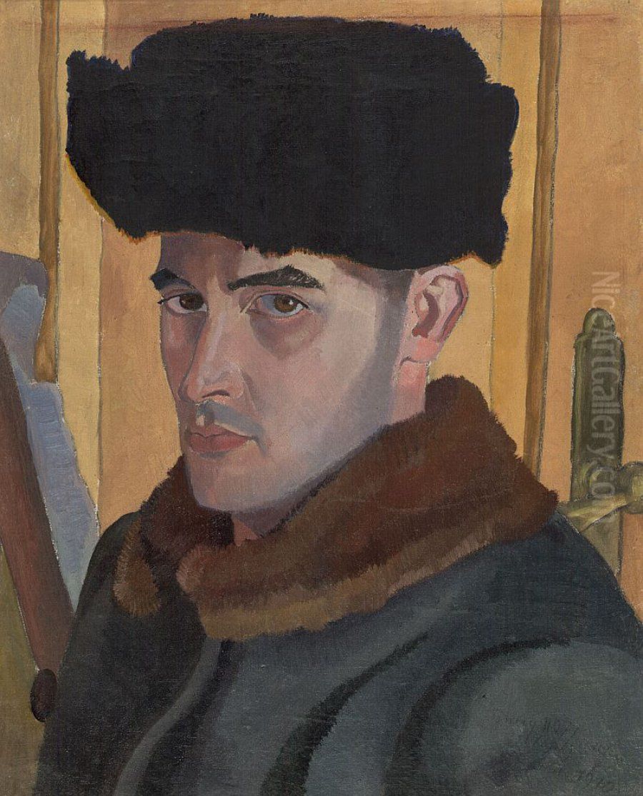 Autoportret w czapce Oil Painting by Stanislaw Ignacy Witkiewicz (Witkacy)