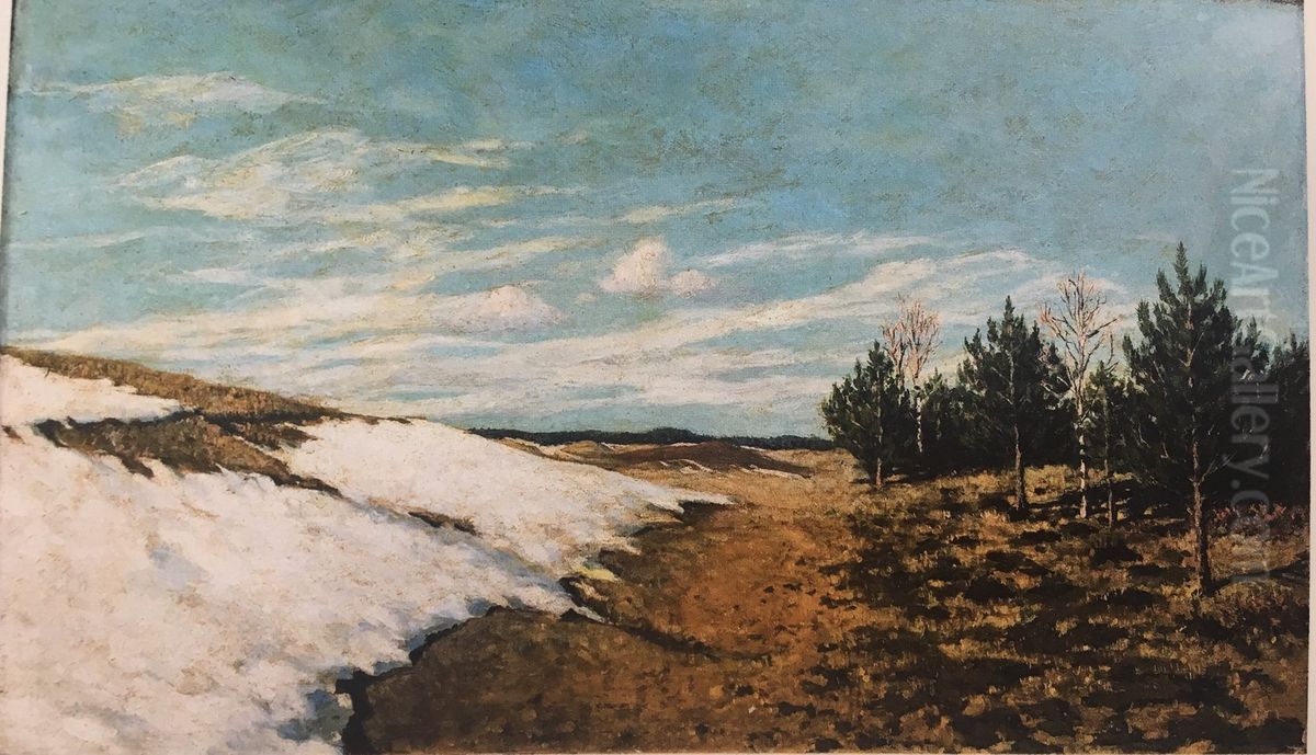 Pejzaz z sosnami i sniegiem Oil Painting by Stanislaw Ignacy Witkiewicz (Witkacy)