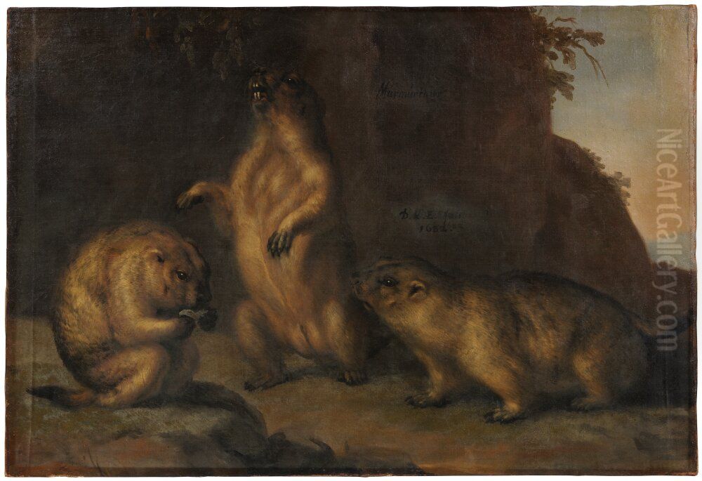Murmeldjur Oil Painting by David Klocker Ehrenstrahl