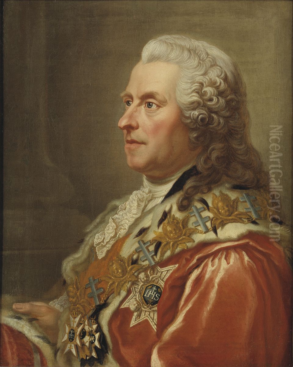 Carl Gustaf Tessin, 1695-1770, greve Oil Painting by Jakob Bjorck