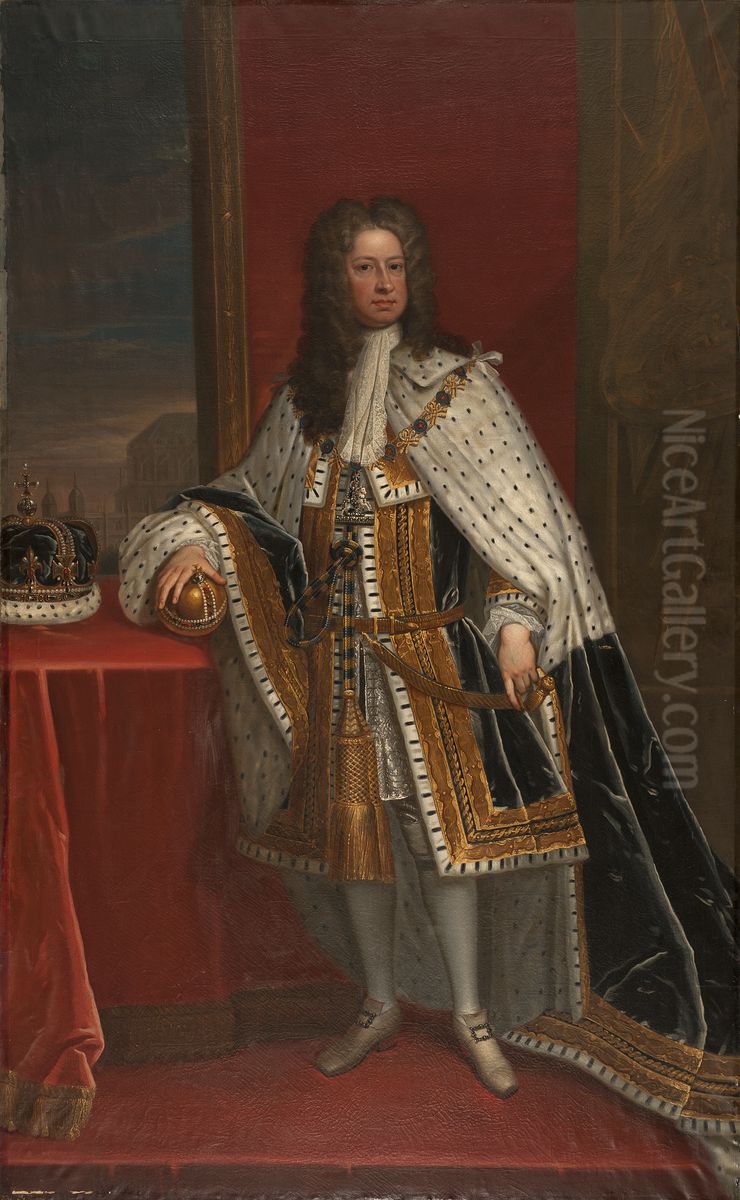 Georg I, 1660-1727,kung av England, kurfurste av Hannover Oil Painting by Godfrey Kneller