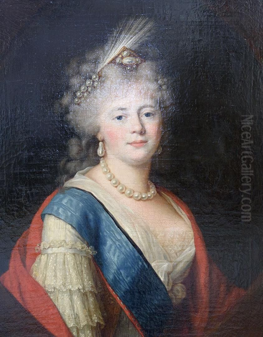 Portrait of Empress Maria Feodorovna, nee Princess Sophie Dorothea of Wurttemberg (1759-1828), Wife of Emperor Paul I of Russia ( Type of Gerhard von Kugelgen) Oil Painting by Gerhard von Kugelgen