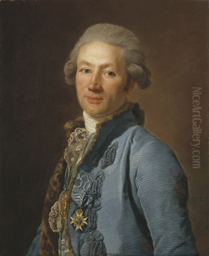 Hovkanslern, friherre Christoffer Bogislaus Zibet, 1784 Oil Painting by Alexander Roslin